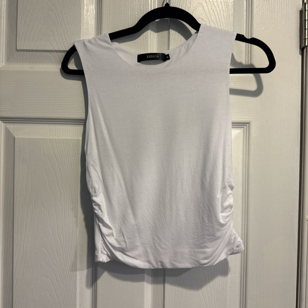 White Sleeveless Top